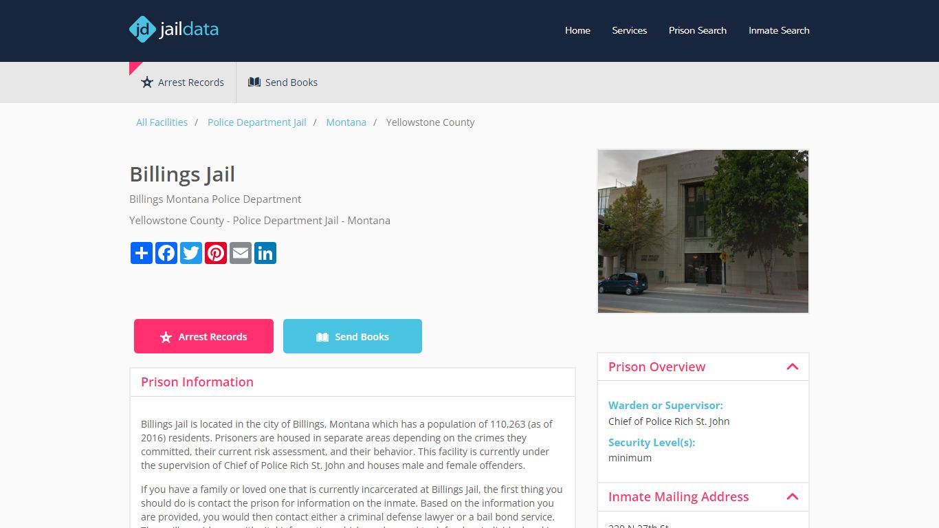 Billings Jail Inmate Search and Prisoner Info - Billings, MT - Jaildata.com